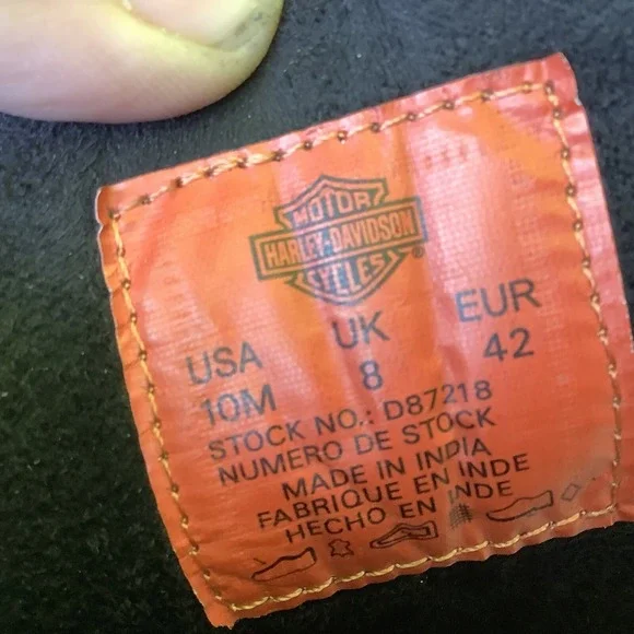 Harley-Davidson Valene‎ Riding Boots Women's Size 10 Black Leather Biker Eyelets - Picture 7 of 7